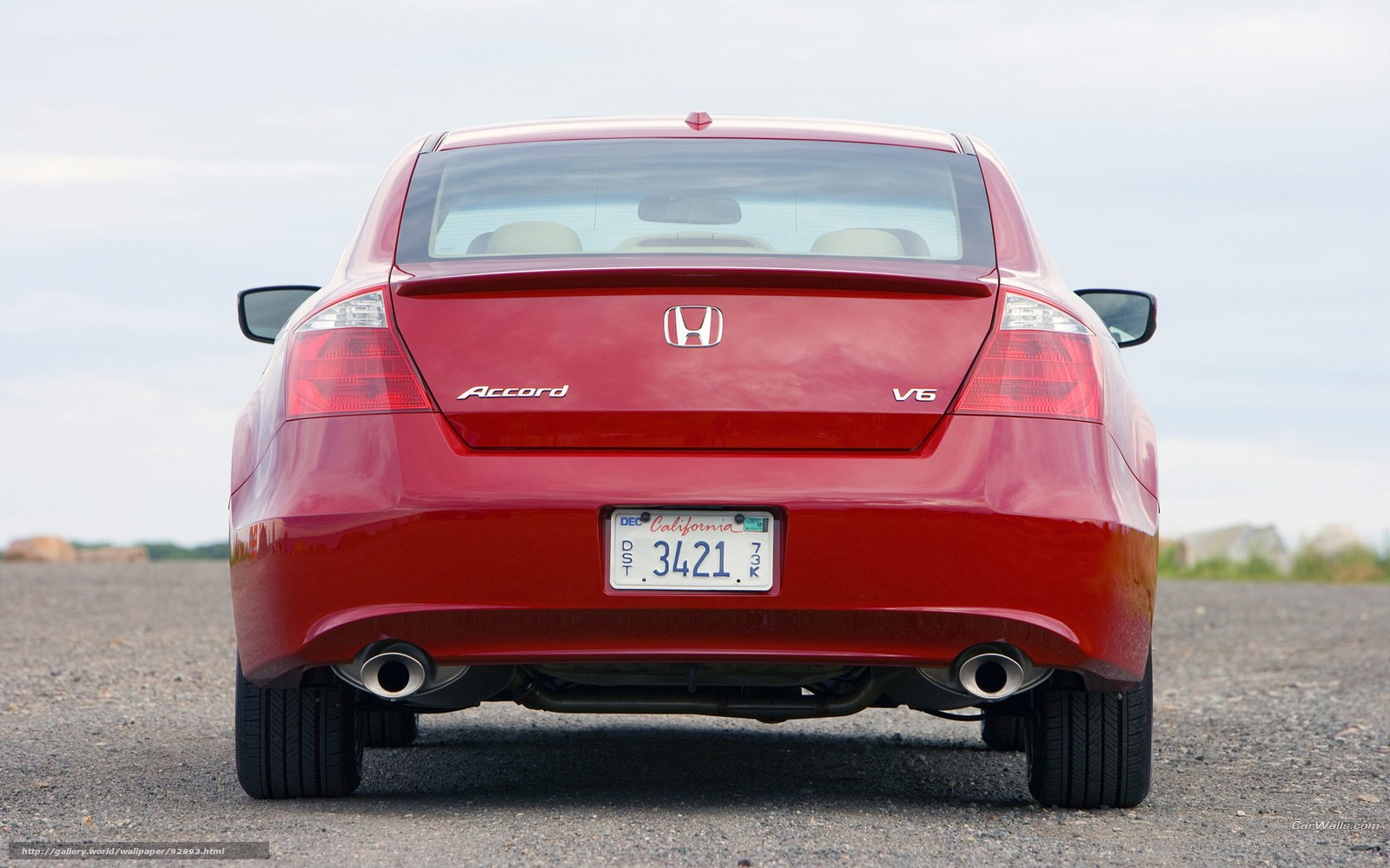 Red Honda Accord V6 rear view