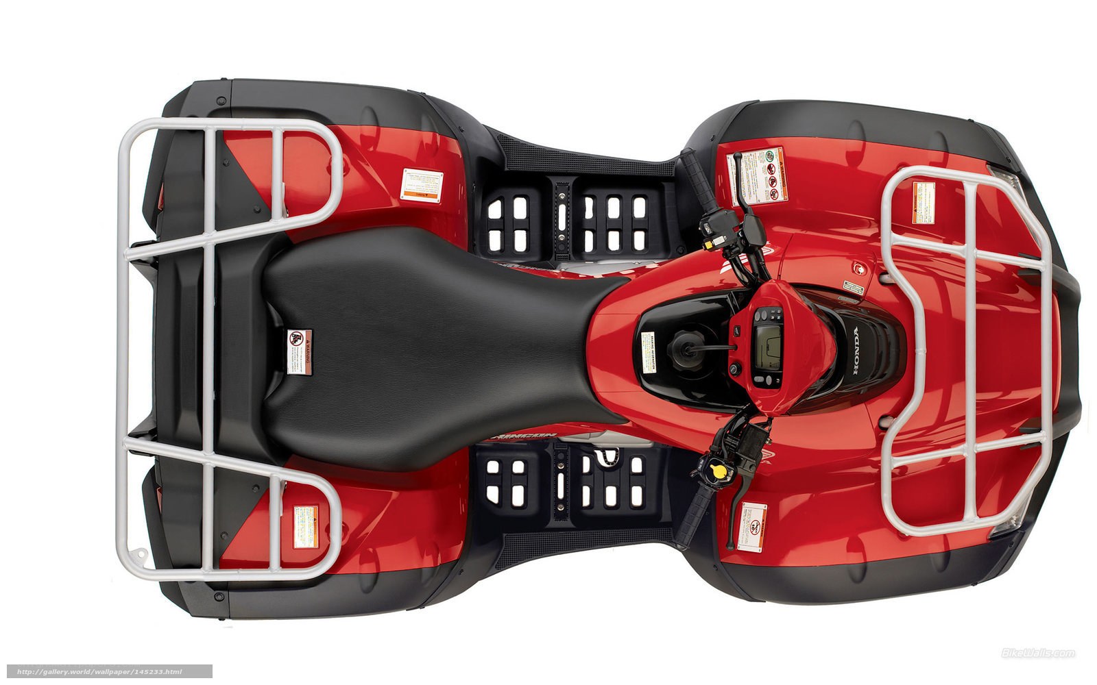 Red Honda ATV from above