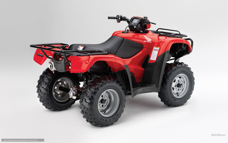 Red Honda ATV — Neutral, Photograph, Black Seat, Tires