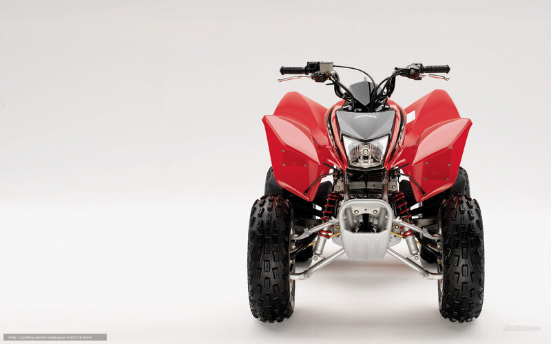 Red Honda ATV — Neutral, Photograph, Handlebars, Headlight