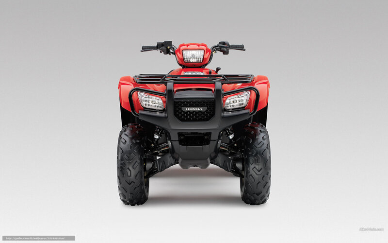Red Honda ATV — Neutral, Photograph, Handlebars, Headlights