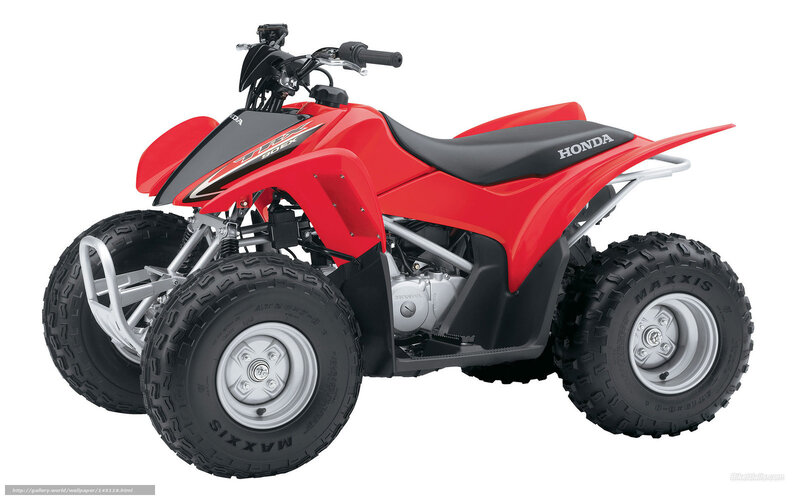 Red Honda ATV — Neutral, Photograph, Handlebars, Seat