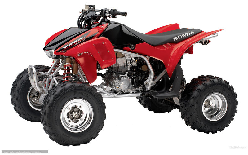 Red Honda ATV — Neutral, Photograph, Seat, Engine, Wheels