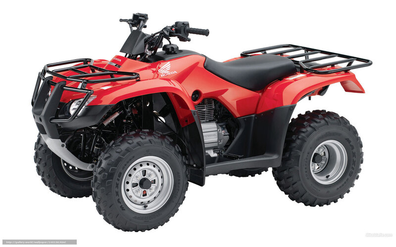 Red Honda ATV — Neutral, Photograph, Seat, Front Rack