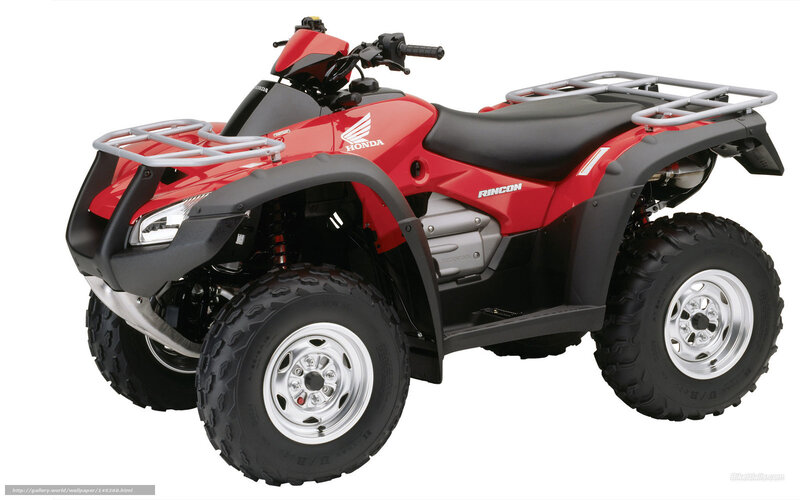 Red Honda ATV — Neutral, Photograph, Seat, Handlebars, Racks