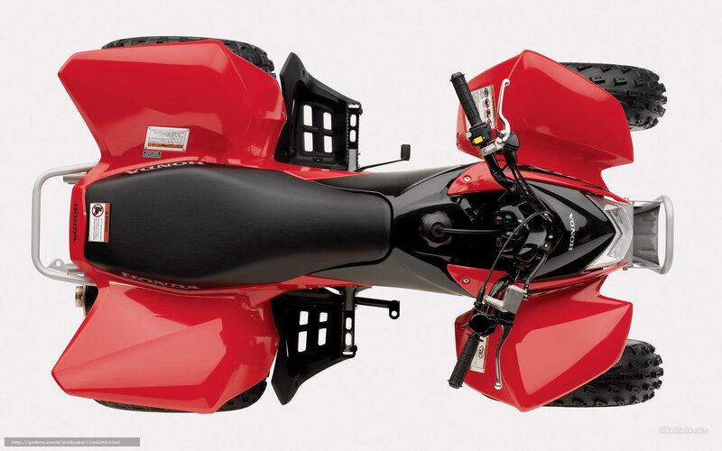 Red Honda ATV — Neutral, Photograph, Seat, Handlebars