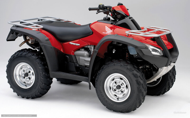 Red Honda ATV — Neutral, Photograph, Seat, Racks, Tires