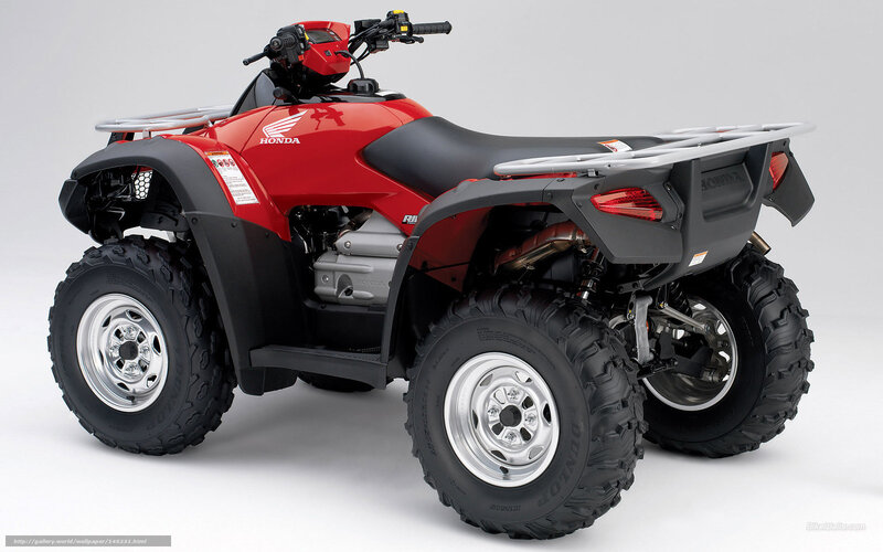 Red Honda ATV — Neutral, Photograph, Seat, Wheels, Engine