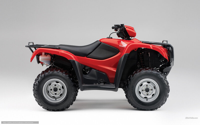 Red Honda ATV — Neutral, Photograph, Seat, Wheels, Handlebars