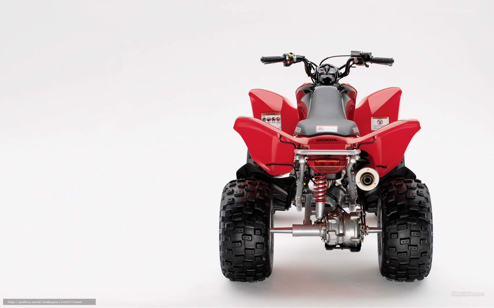 Red Honda ATV rear view
