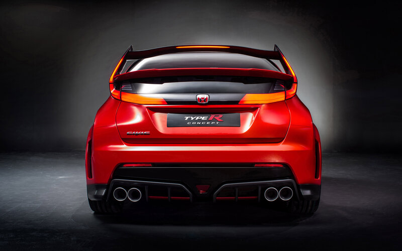 Red Honda Civic Type R — Dramatic, Photograph, Car, Rear View