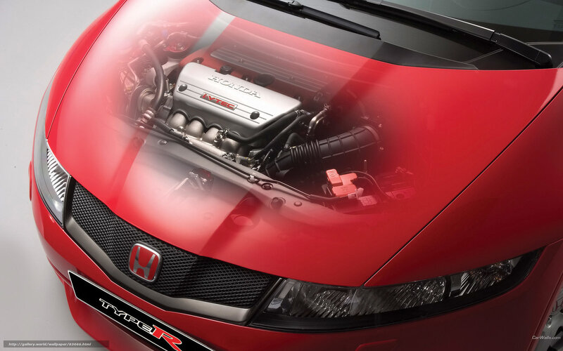Red Honda Civic Type R engine