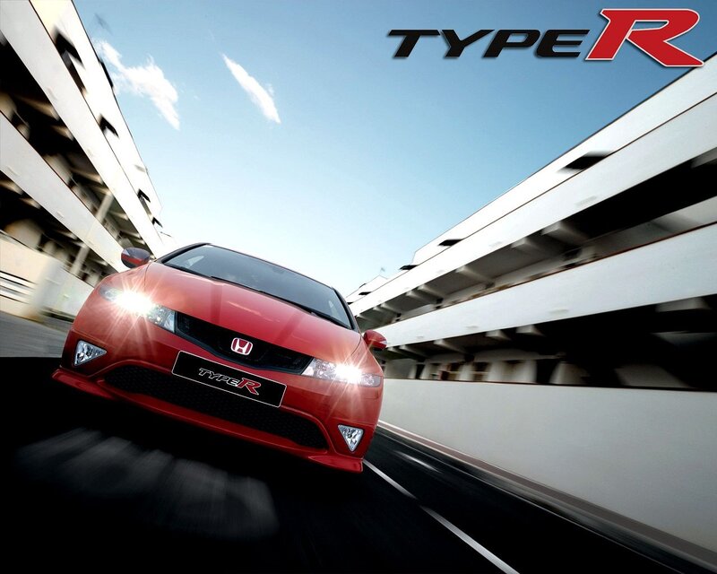 Red Honda Civic Type R in motion