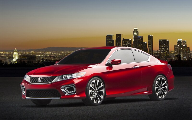Red Honda Coupe — Dramatic, Sunset, Photograph, City Skyline