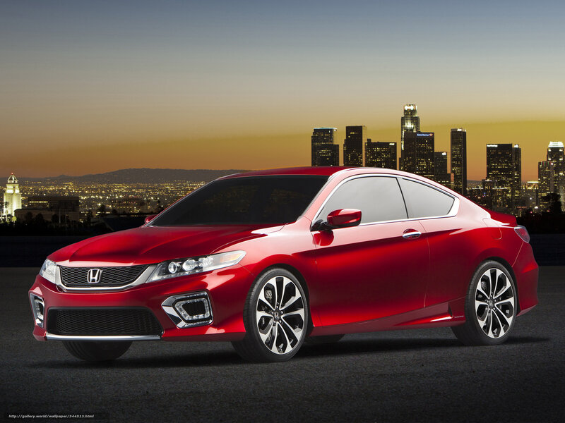 Red Honda Coupe — Dramatic, Sunset