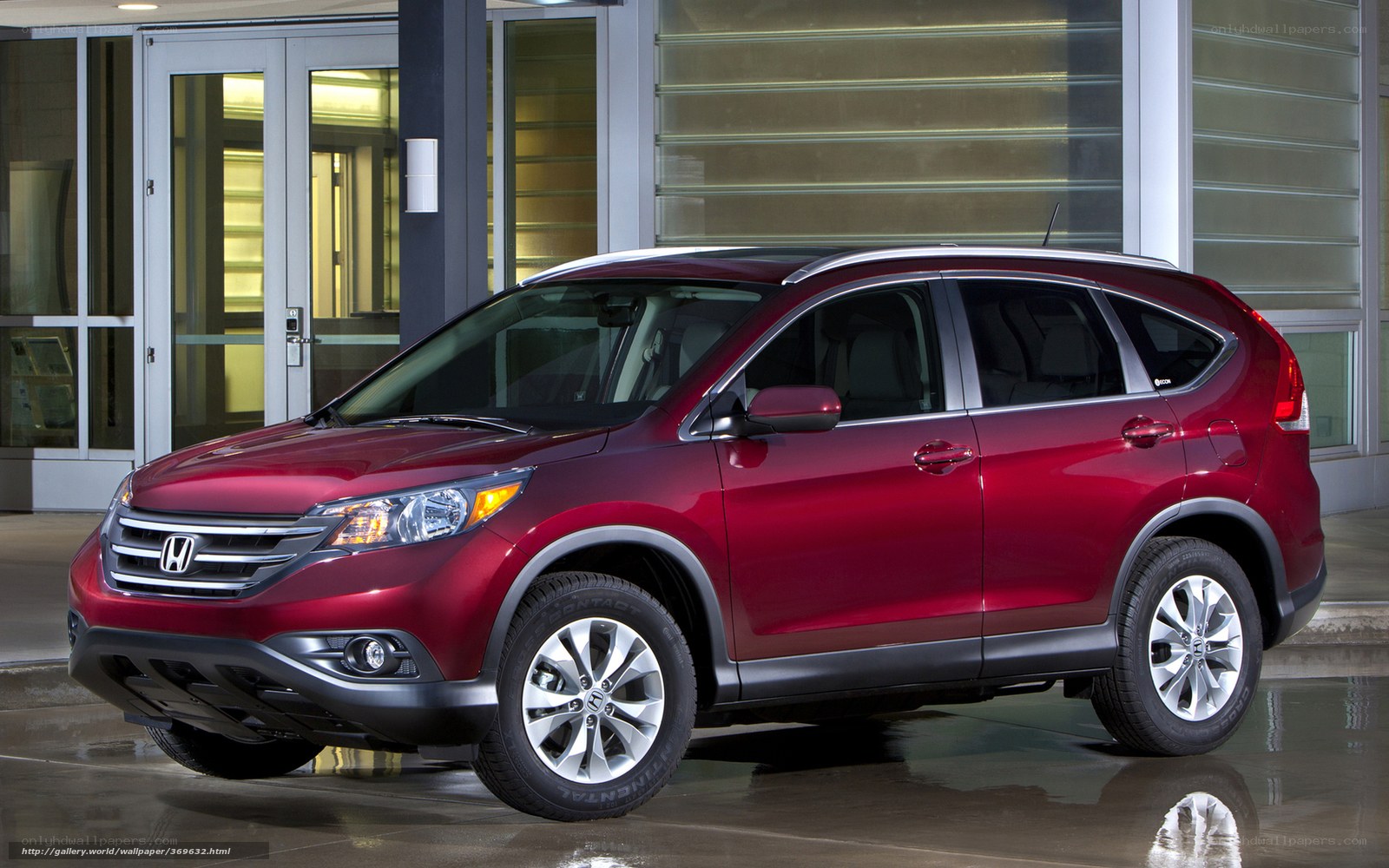 Red Honda CR-V parked outside