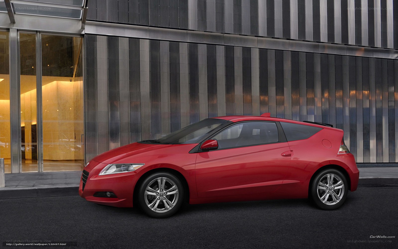 Red Honda CR-Z parked