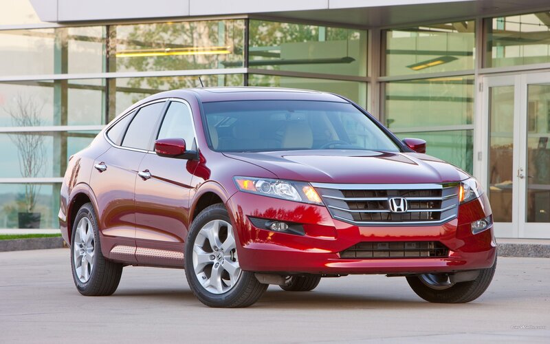 Red Honda Crosstour parked outside