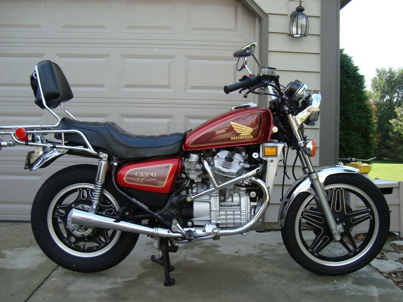 Red Honda CX500 Motorcycle