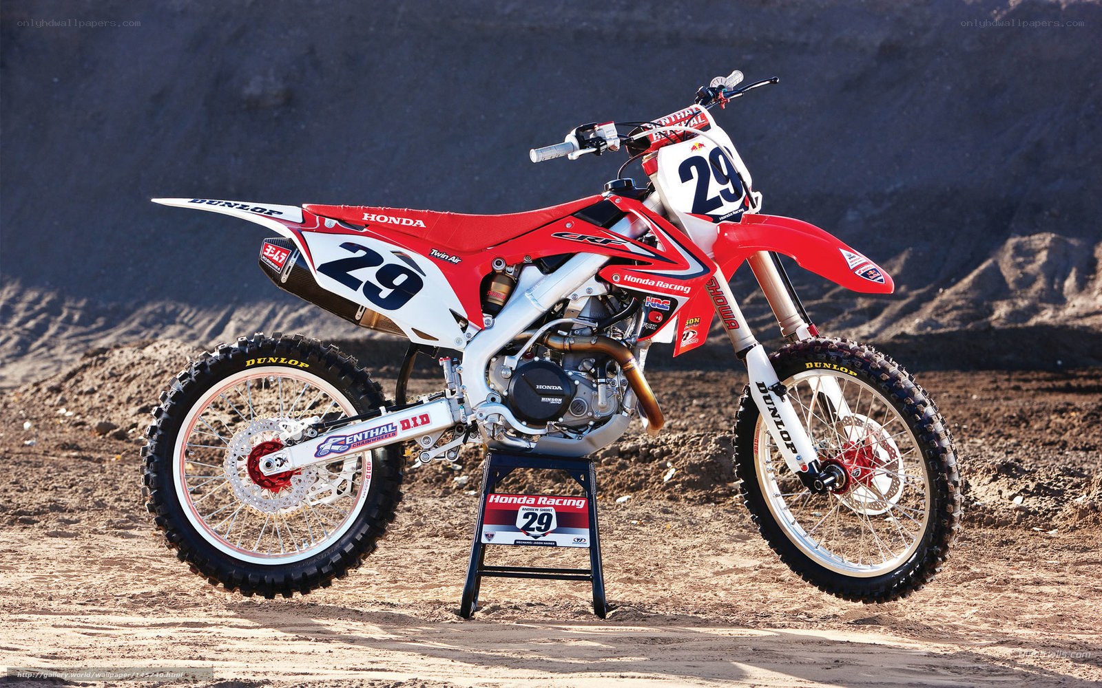 Red Honda dirt bike