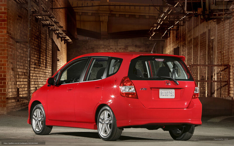 Red Honda Fit Car — Dramatic