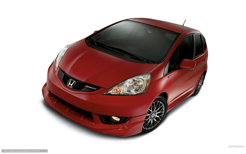 red honda fit car