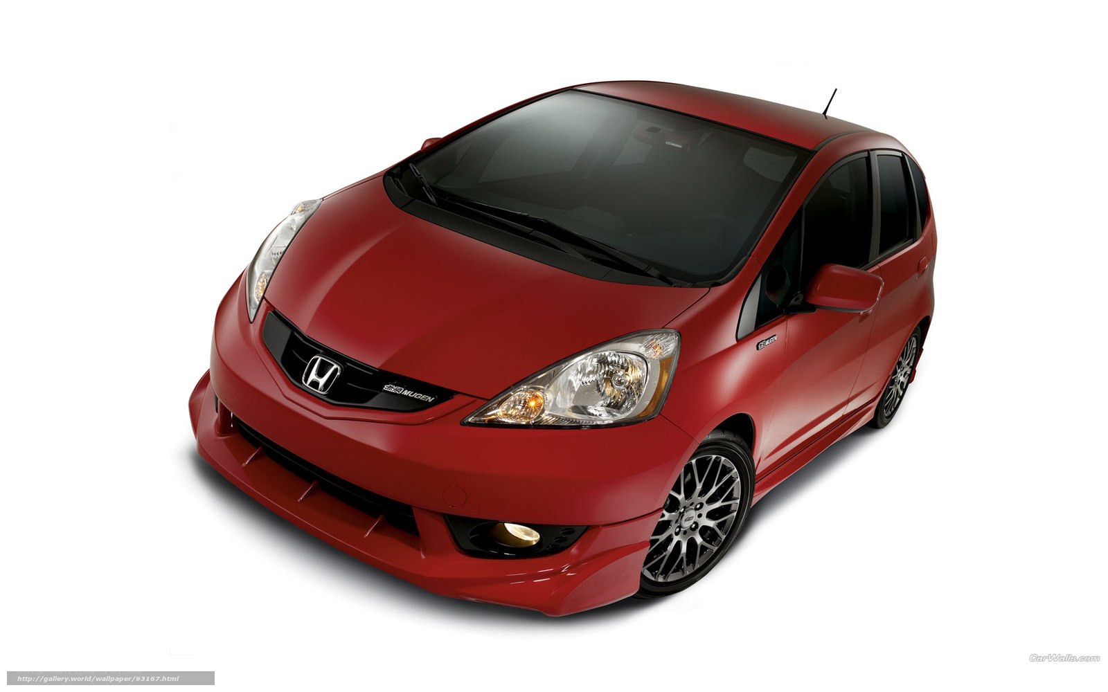 red honda fit car