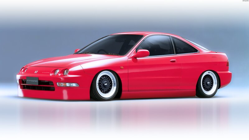 red honda integra coupe