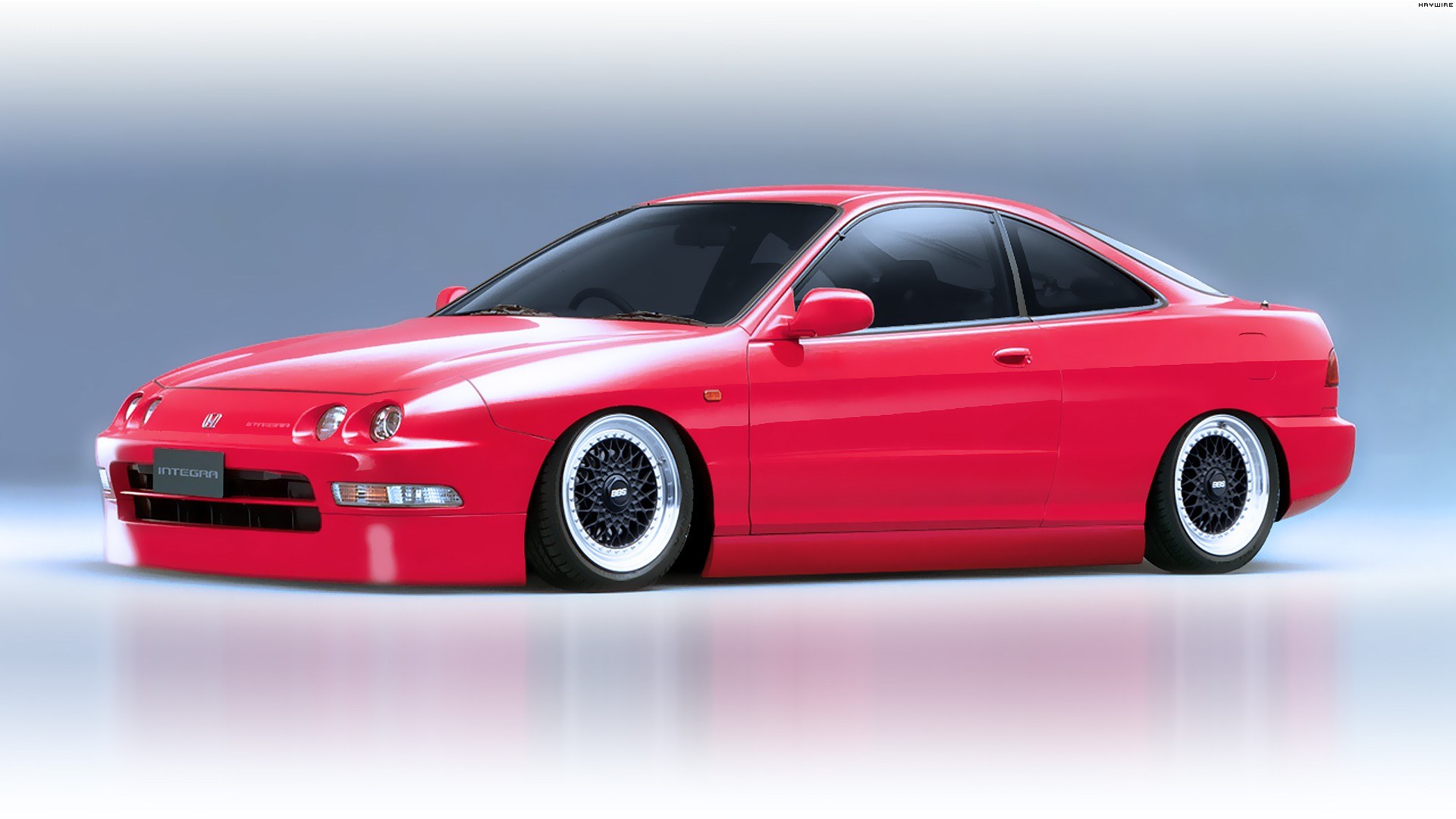 red honda integra coupe