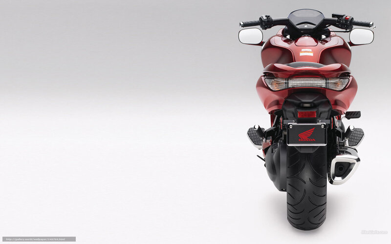 Red Honda Motorcycle — Neutral, Photograph, Rear View