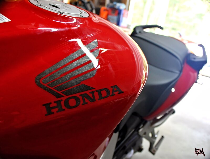 Red Honda Motorcycle — Neutral, Photograph, Seat, Gas Tank