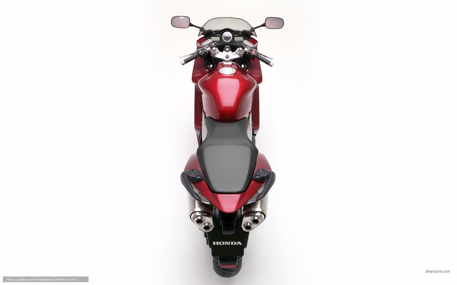 red honda motorcycle top view