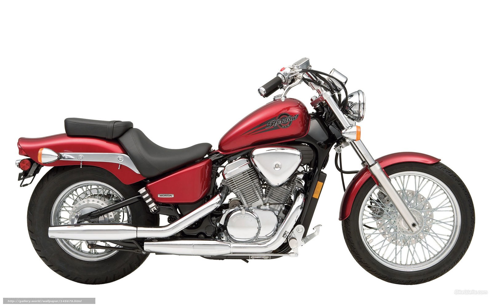 Red Honda Shadow motorcycle