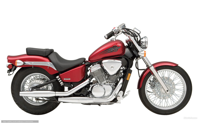 Red Honda Shadow Motorcycle — Neutral, Photograph