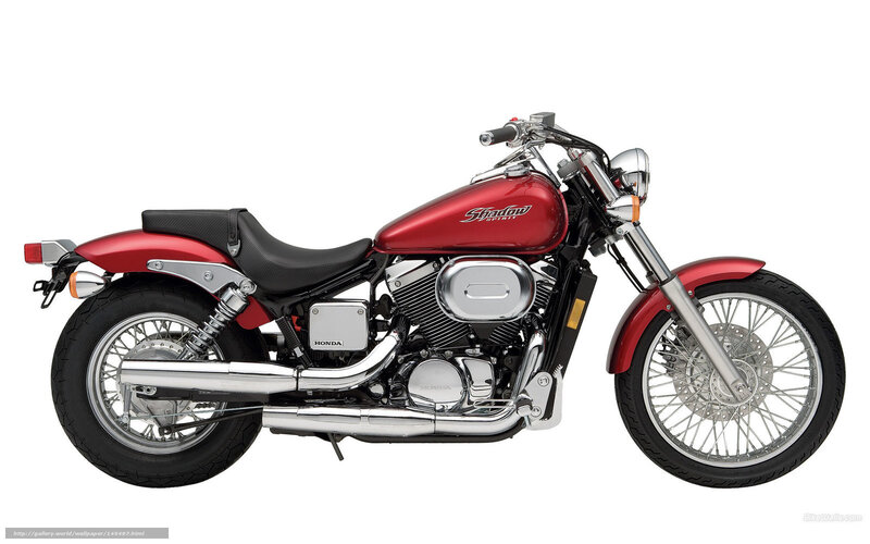 Red Honda Shadow Spirit motorcycle