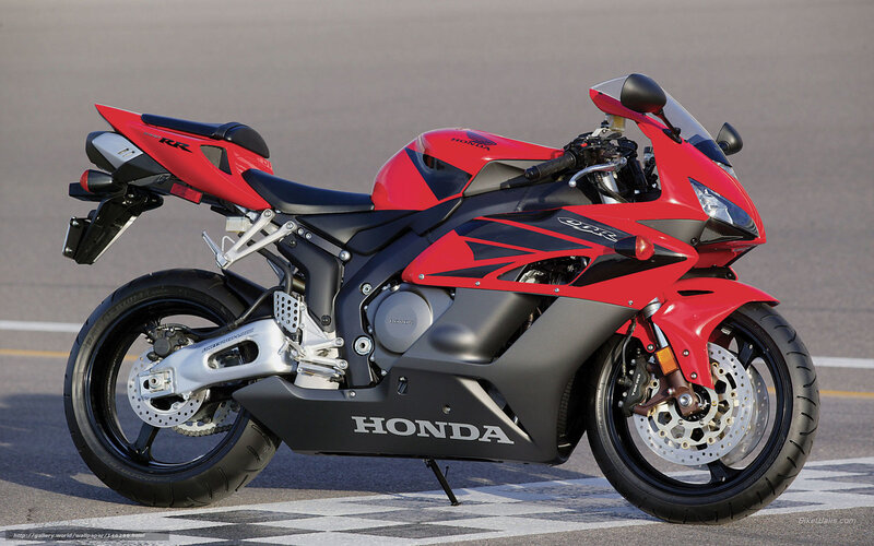 Red Honda Sport Motorcycle — Neutral, Afternoon, Photograph