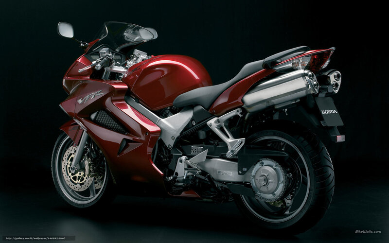 Red Honda VFR Motorcycle — Dramatic, Photograph