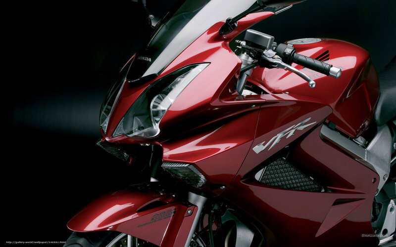 Red Honda VFR Motorcycle — Dramatic