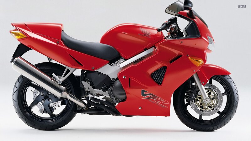 Red Honda VFR Motorcycle — Neutral