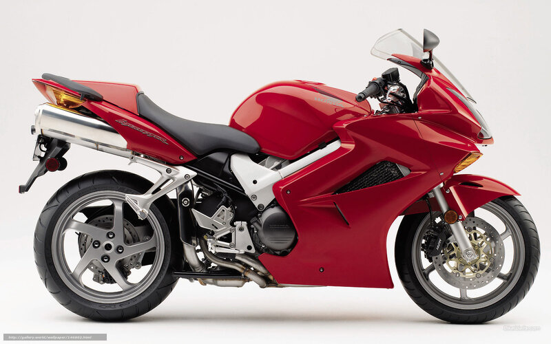 Red Honda VFR800 motorcycle
