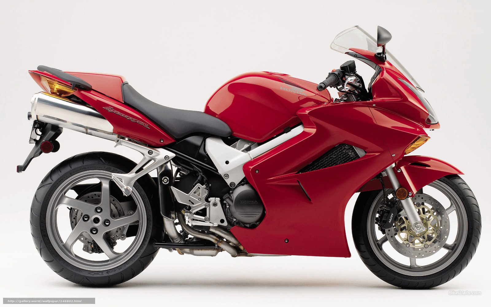 Red Honda VFR800 motorcycle
