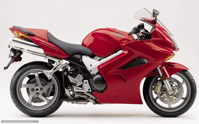 Red Honda VFR800 motorcycle