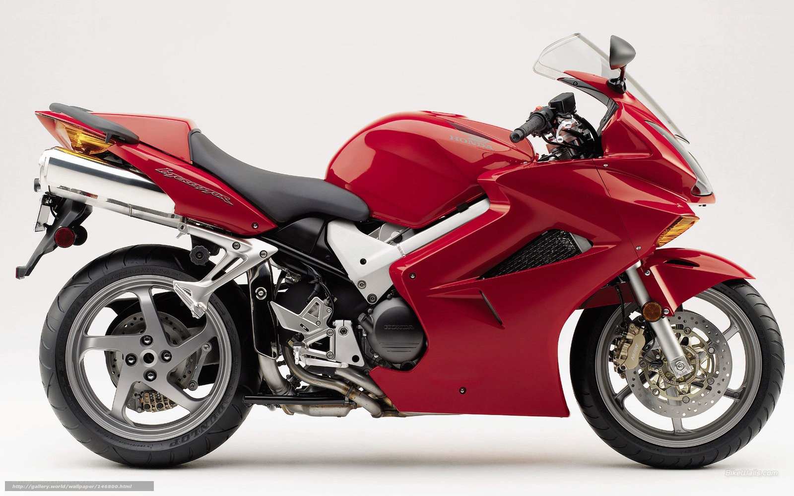 Red Honda VFR800 motorcycle