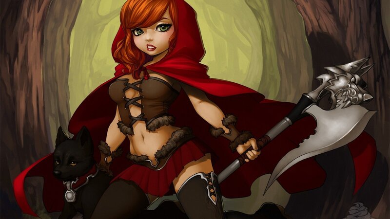 Red-hooded Girl with Axe