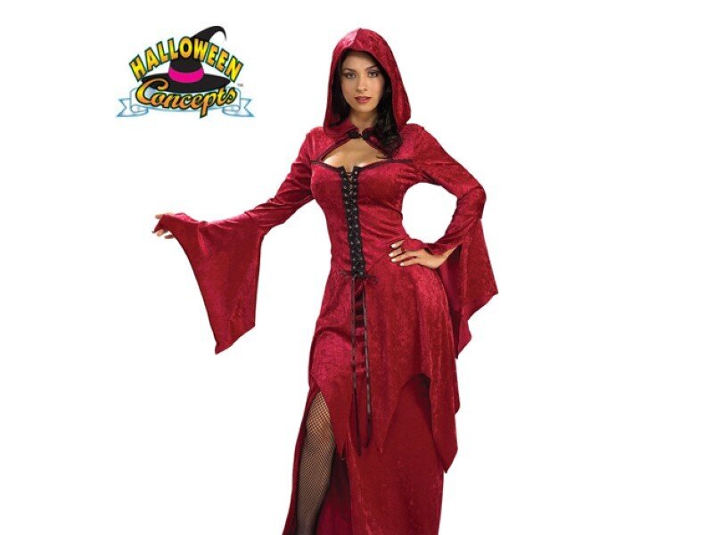 red hooded witch costume