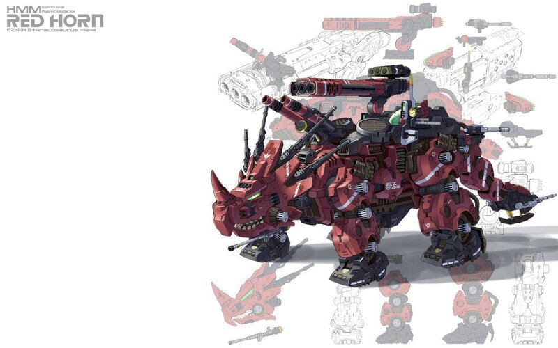 Red Horn mecha concept art