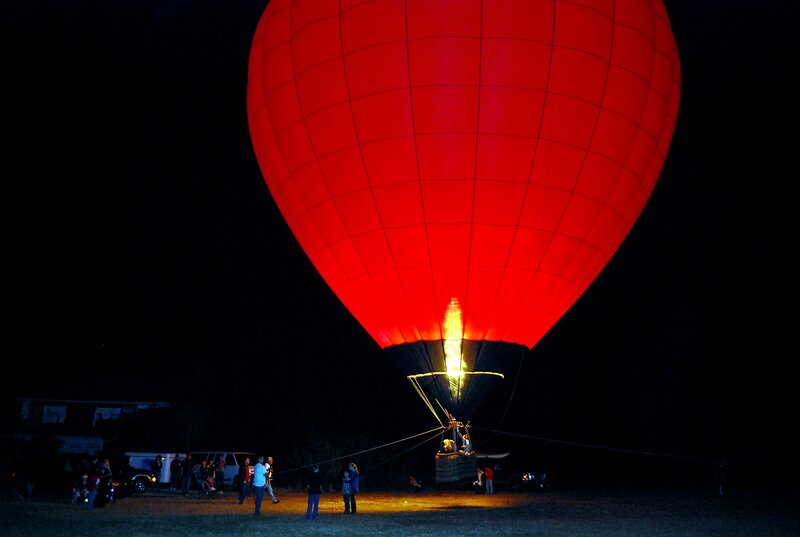 Red Hot Air Balloon — Dramatic