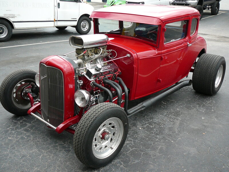 Red hot rod car