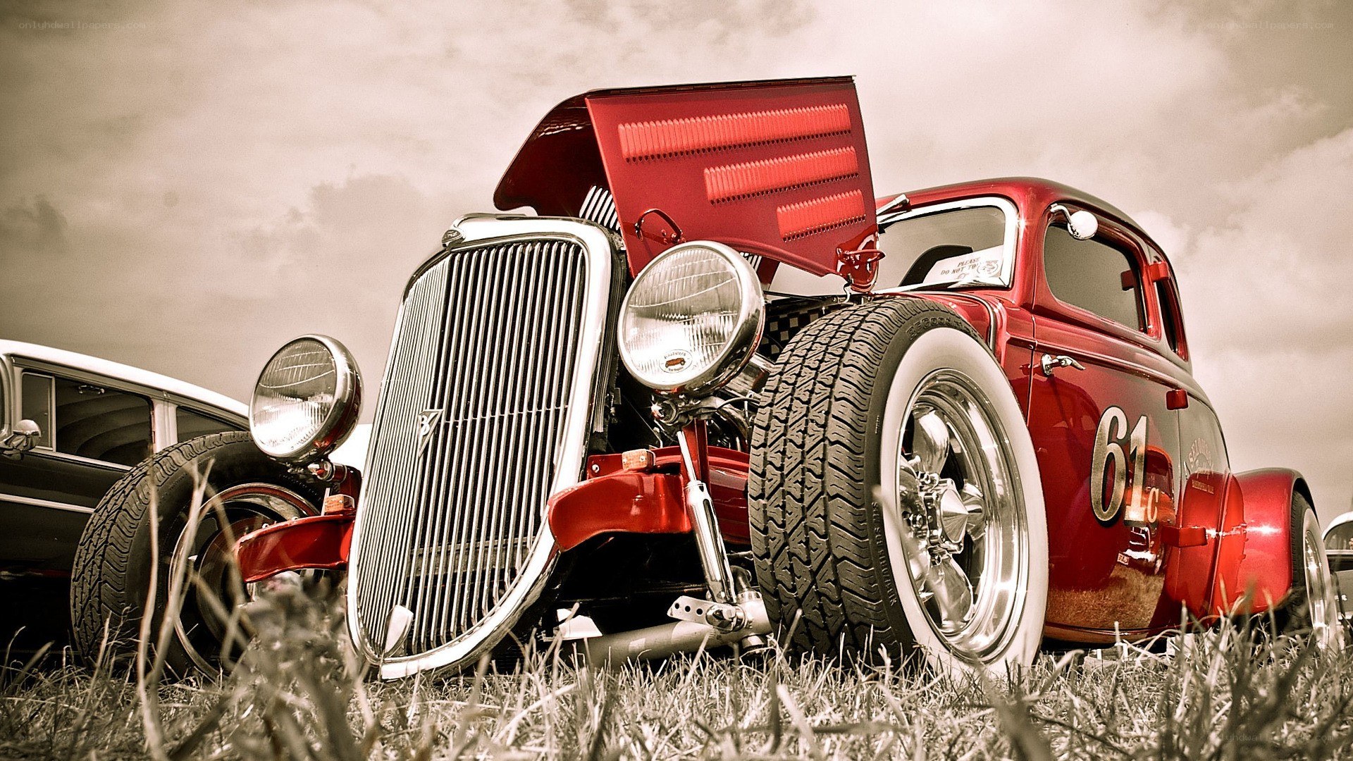 Red hot rod car