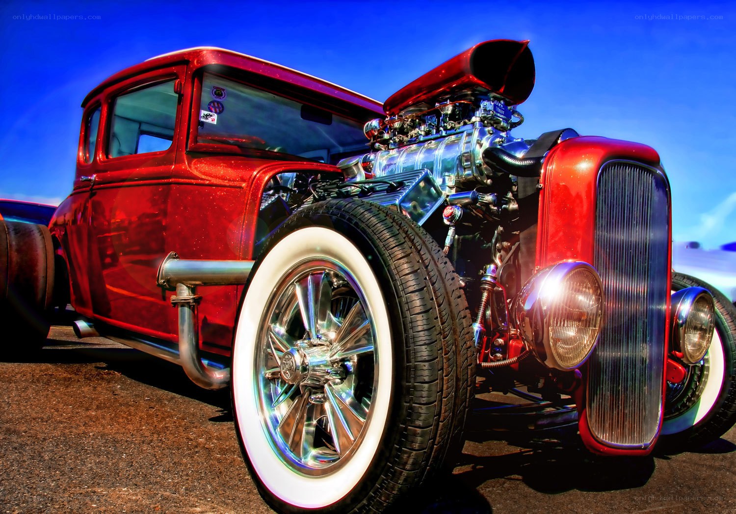 Red hot rod car